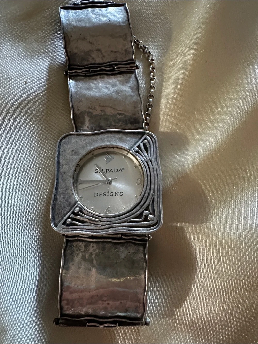 Silpada Silver-Tone Artisan Cuff Watch Bracelet